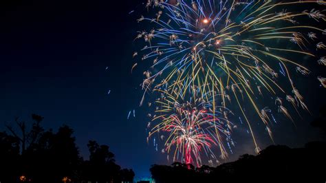 Download Wallpaper 2560x1440 Fireworks Sparks Explosions Sky
