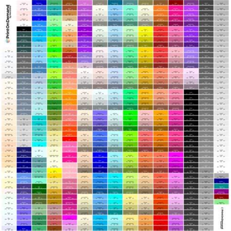 Rgb Color Swatches Chart Sublimation Printing To Test Color Print Output