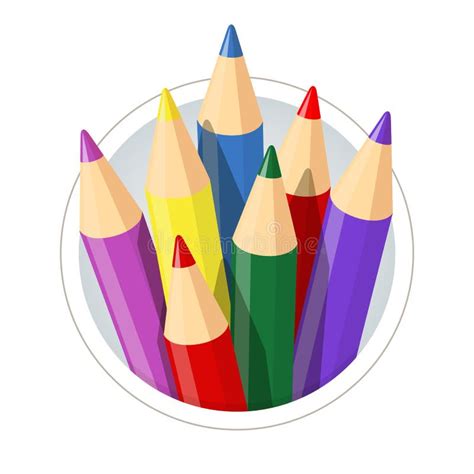 Sistema De Los Lápices Del Color Para Dibujar Stock De Ilustración