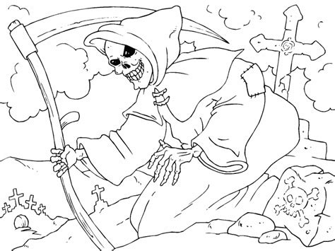 The Grim Reaper Coloring Page Coloring Pages 4 U