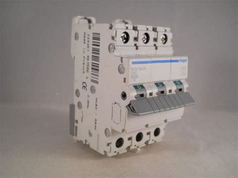 Hager Mcb 40 Amp Triple Pole 3 Phase Circuit Breaker Type C 40a Ncn340a