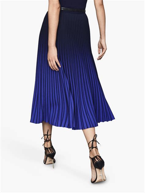 Reiss Marlie Ombre Pleated Skirt Cobalt