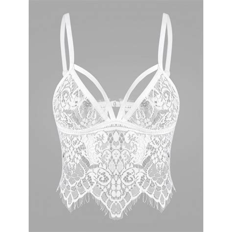 Lace See Thru Strappy Lingerie Bra