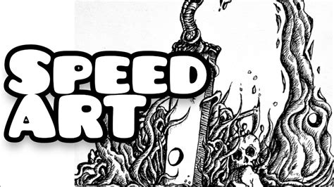 Speed Art Sword By Ink Pen Youtube