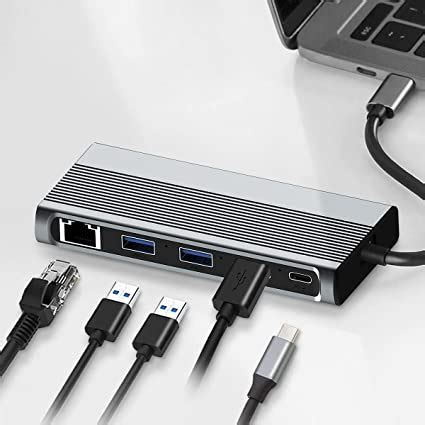 M 2 NVME SATA NGFF Enclosure With USB C Hub 6 In 1 USB C Docking Hub