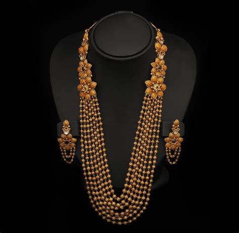 Vbj Collections Gold 7 Stringed Haram Set Gold Diamond Jewelry