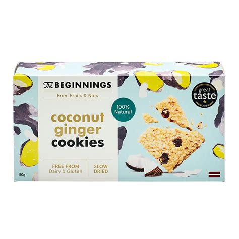 The Beginnings Coconut Ginger Cookies 80g Holland And Barrett