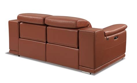 Camel Color Leather Power Reclining Sofa Set 3 Pcs Modern 9762 Global