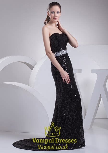 Black Sequin Mermaid Prom Dress Long Black Sparkly Mermaid Evening Gown