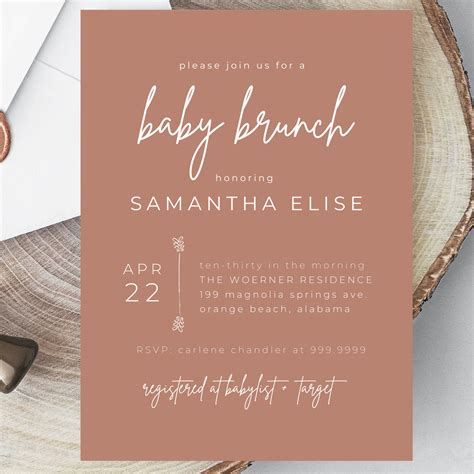 Editable Baby Brunch Invitation Canva Baby Shower Invitation Etsy