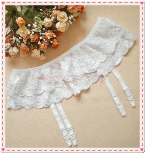 corset garter white 2 layer floral lace garter belt suspender for stockings garter belt garter