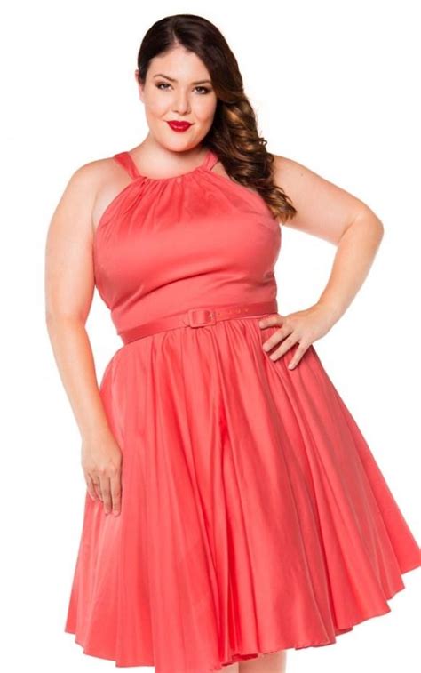Dress makes a princess from any woman. Peach plus size dresses - PlusLook.eu Collection
