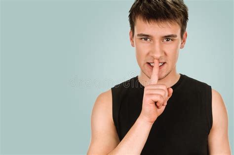 Man Shows Sign Asphyxiation Stock Image Image Of Hand Handsome