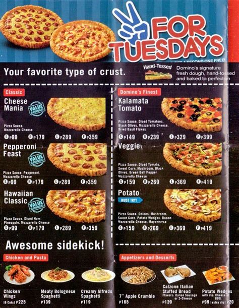 See actions taken by the people who manage and post content. Domino's Pizza Menu, Menu for Domino's Pizza, Dela Paz ...