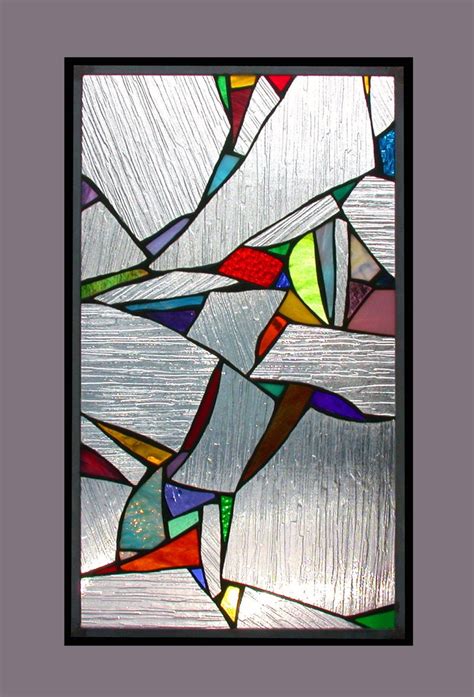 Fragments Stained Glass Panel With Abstract Splashes Of Color