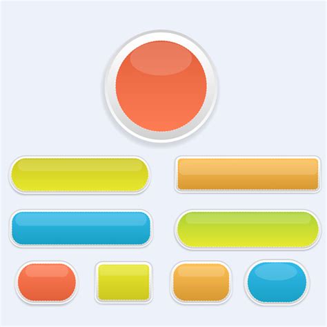 Glossy Buttons Vectors Free Download