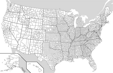 Blank United States County Map By Finerskydiver On Deviantart