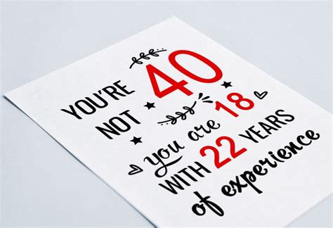 Funny 40th Birthday Card Printable Digital Download 40th Etsy