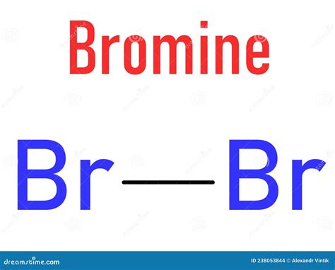 Elemental Bromine Br2 Molecule Skeletal Formula Chemical Structure