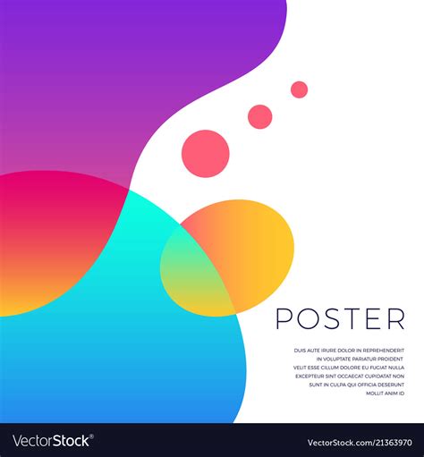 Colorful Abstract Shapes Poster Design Royalty Free Vector