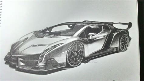 Lamborghini Veneno Art Drawing Drawing Skill