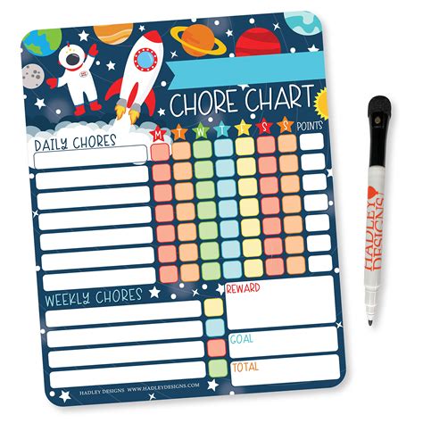 Buy Outer Space Kids Chore Chart Magnetic Reward Chart For Kids Good