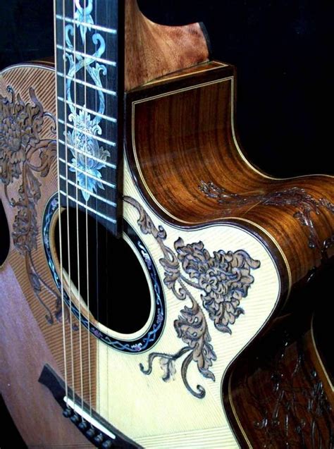 A Beautiful All Handmade Acoustic Grand Concert Guitar With Floral