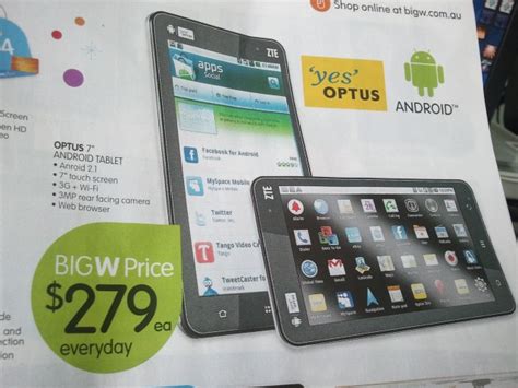 Optus 7 My Tab Prepaid Tablet Now Available From Bigw Ausdroid