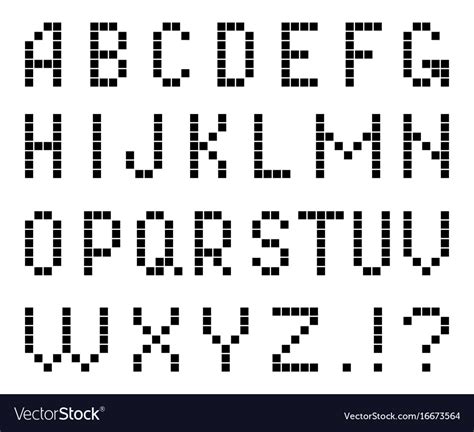 Letters Pixels Royalty Free Vector Image Vectorstock