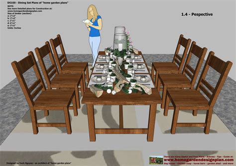 Free woodworking plans for outdoor furniture. home garden plans: DS100 - Dining Table Set Plans ...
