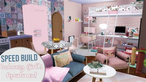 The Sims 4 Speed Build Indoorsy Girls Apartment Cc Links Youtube
