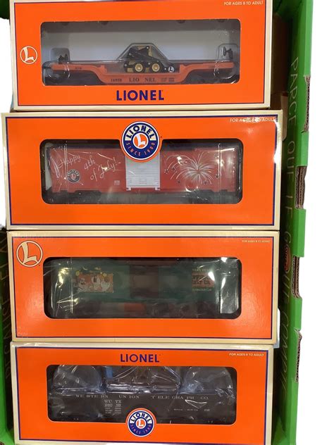 Lot Lionel Modern Era Lot Of 4 16958 Lionel Flat Carwith New Holland