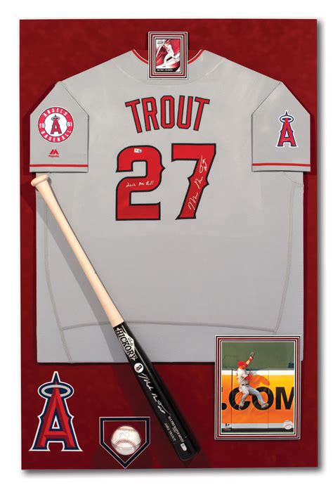 Lot Detail Mike Trout Autographed Shadowbox Display With Full Name