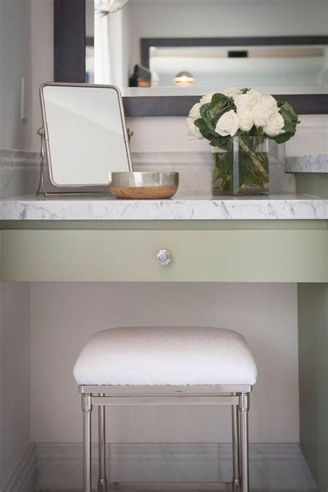 Spend this time at home to refresh your home decor style! Green Makeup Vanity with Terry Cloth Stool - Transitional ...