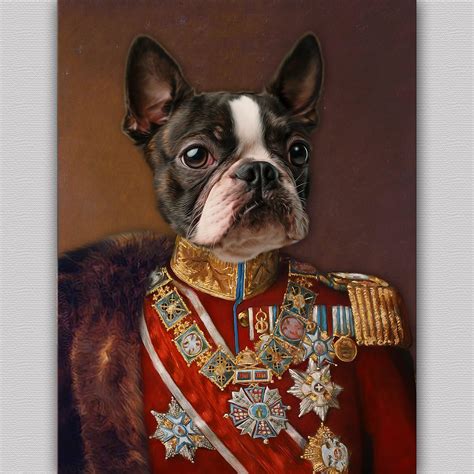 Custom Pet Portrait In Military Uniformcustom Pet Etsy