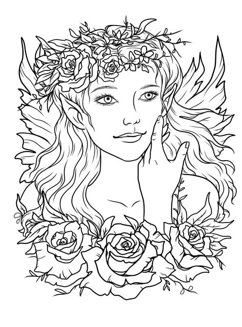 People Coloring Pages Detailed Coloring Pages Fairy Coloring Pages