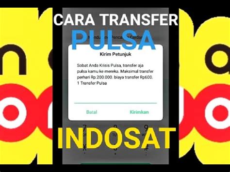 Untuk langkah pertama, buka menu sms lalu ketikkan transferpulsa (spasi) nomor tujuan (spasi) jumlah nominal pulsa. Cara transfer pulsa Indosat termudah dan cepat | Indosat ...
