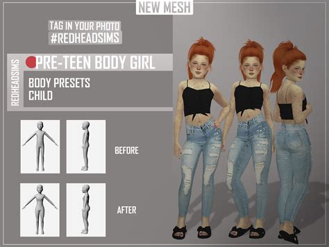 See more ideas about sims 4 cc, sims 4, sims. PRE-TEEN BODY PRESETS - REDHEADSIMS - CC