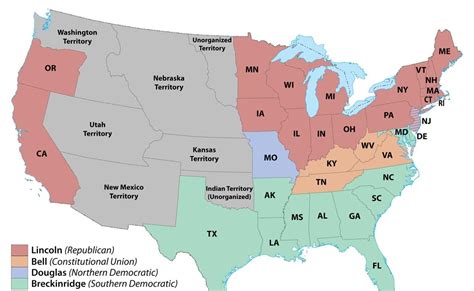 Create an alternate history with this 1860 interactive electoral map. Road to the Civil War: The Election of 1860