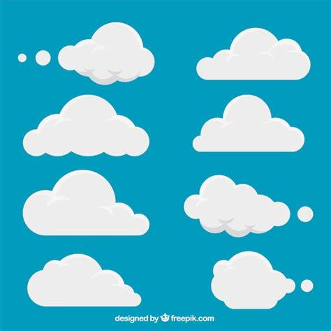 Set Of White Clouds Vector Free Download