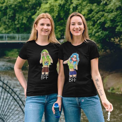 Best Friends T Shirts Bff Girls 2 Pack Matching Bff Graphic Shirts