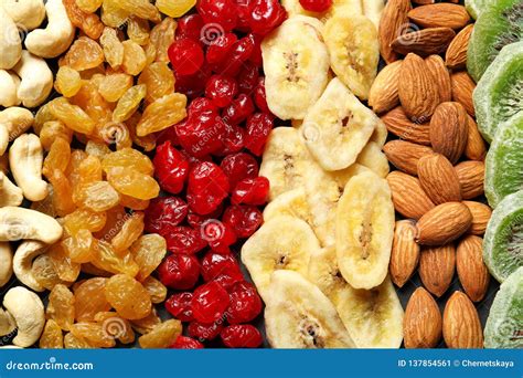 Different Dried Fruits And Nuts As Background Stock Image Image Of