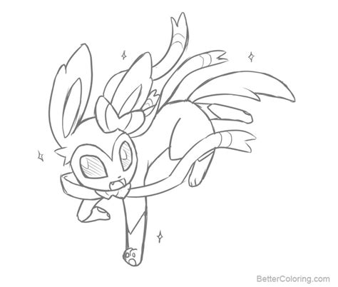 Sylveon And Eevee Coloring Pages Pokemon Coloring Page Eevee Sylveon