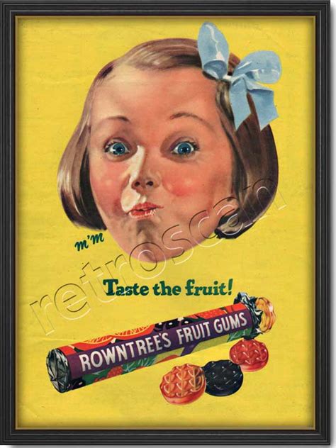 1955 Fruit Gums By Rowntrees Girl Vintage Magazine Advert