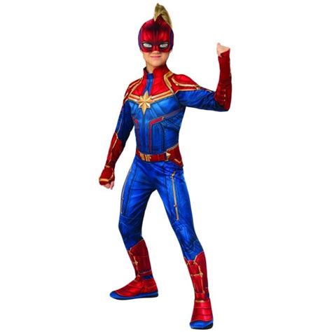 Captain girls short sleeve costume dress & headband superhero cosplay. ~Girls Hero Suit (Classic) *NEW 2019 CAPTAIN MARVEL ...