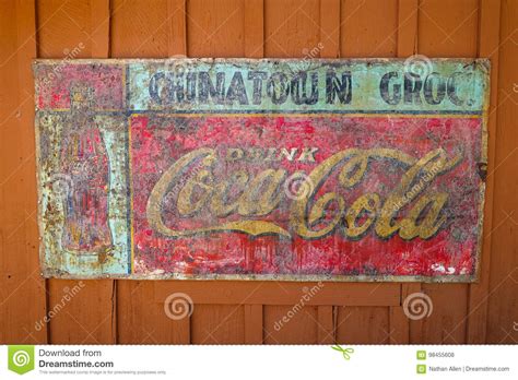 Vintage Coca Cola Sign In Old West Town Editorial Stock Photo Image