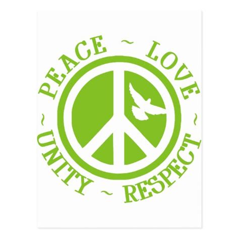 Peace Love Unity Respect Postcard Zazzle