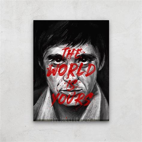 Scarface World Is Yours Inktuitive Art Canvas Wall Art Wall Canvas