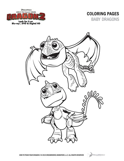 Print Out This Page And Color In Some Of The Baby Dragons From How To