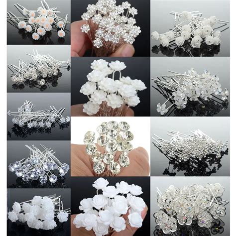20pcs wedding bridal pearl hair pins flower crystal hairpin hair clips bridesmaid